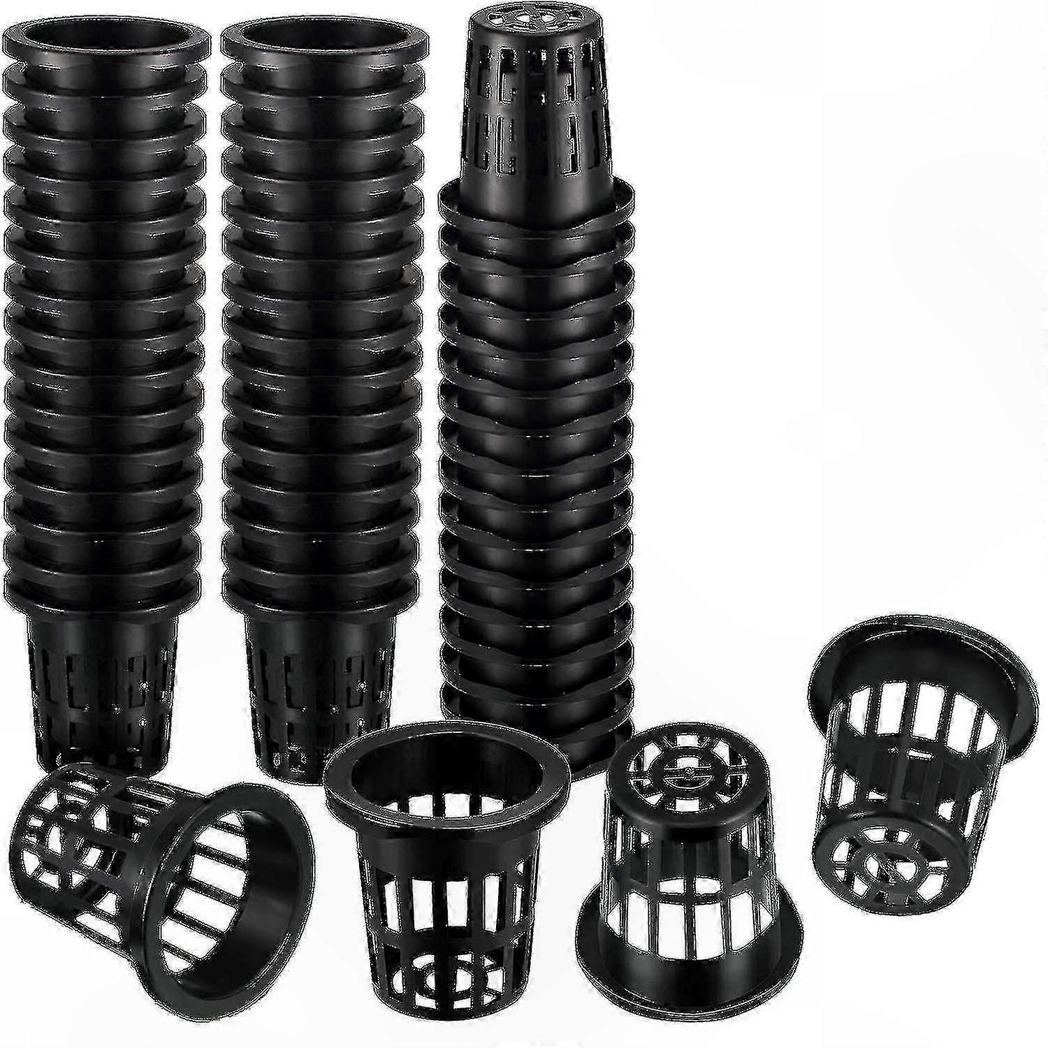 100-Pack 1.77" Mesh Net Cups Wide Lip Baskets for Hydroponic Planting Solution