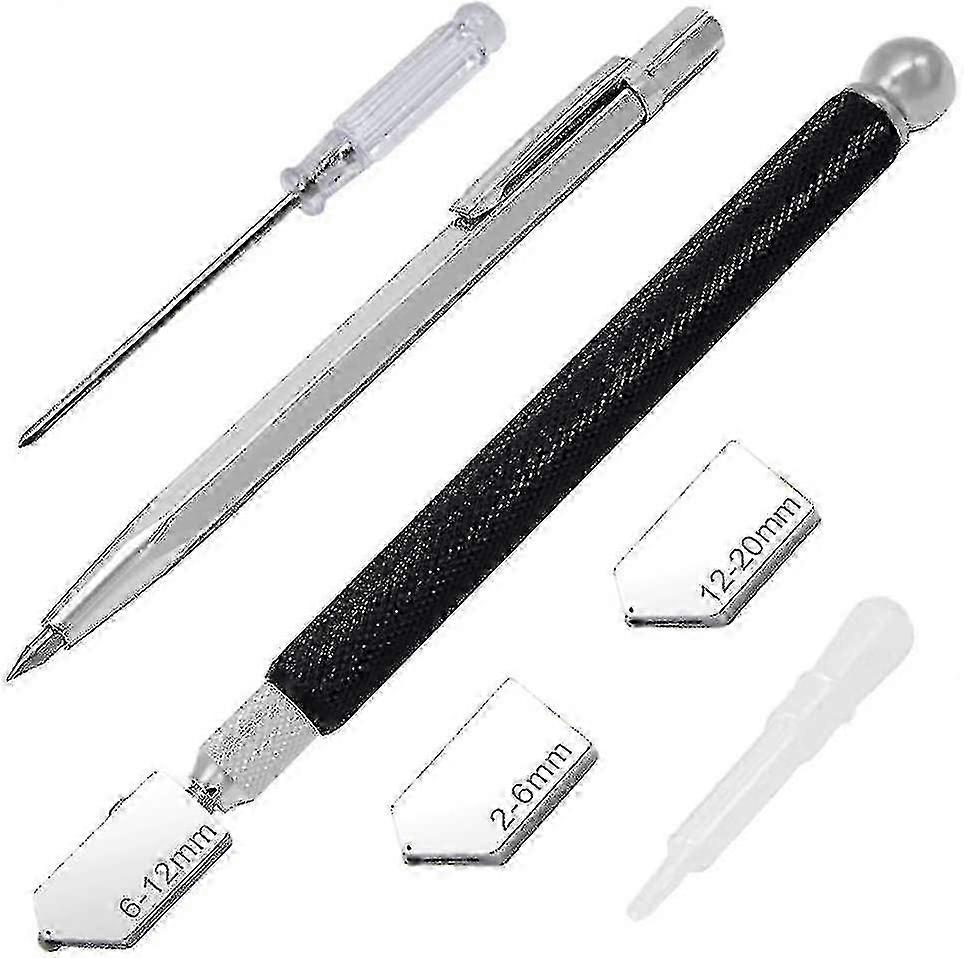 Glass Cutter Tool with 3 Carbide Wheels for 2-20mm Glass Thickness Self-Oiling Feature>manual Cutting Solution