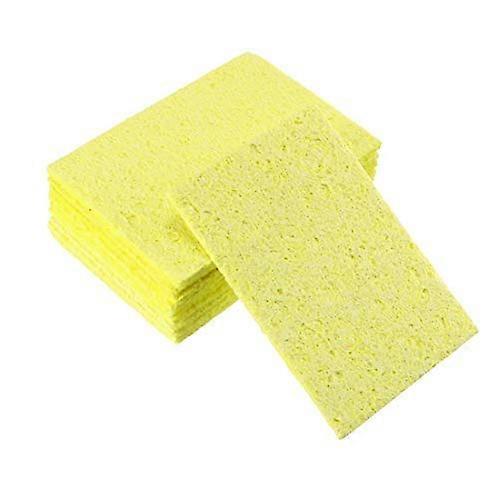 10 Pcs 51x35.3x1.6mm Iron Tip Cleaning Sponge Rectangle Yellow