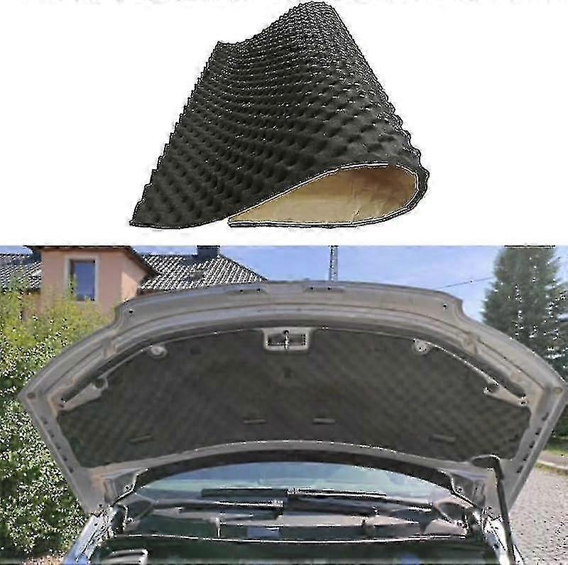 Car Hood Engine Firewall Heat Mat with Deadening Soundproofing Foam - 100x50cm Black in Stock, Noise Reduction Insulation for Vehicles