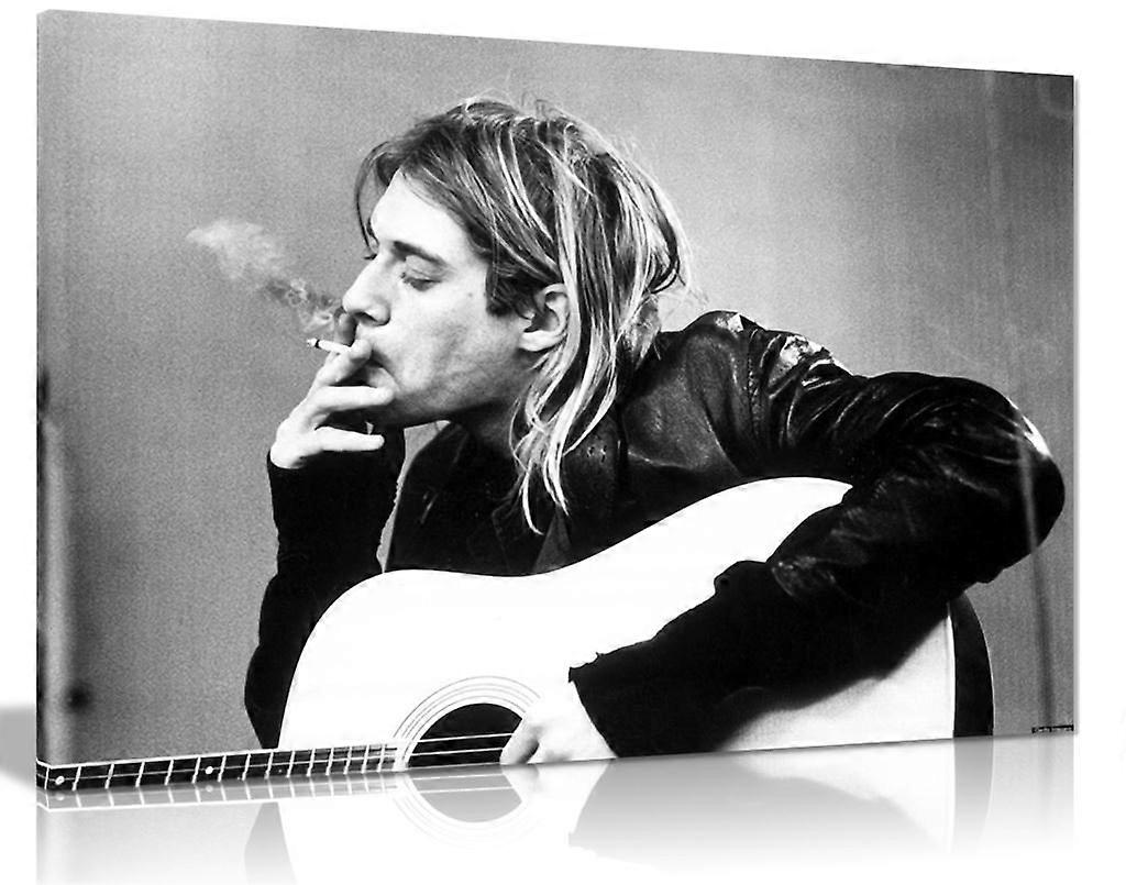 Kurt Cobain Nirvana Smoking Canvas Wall Art Picture Print (24X16)