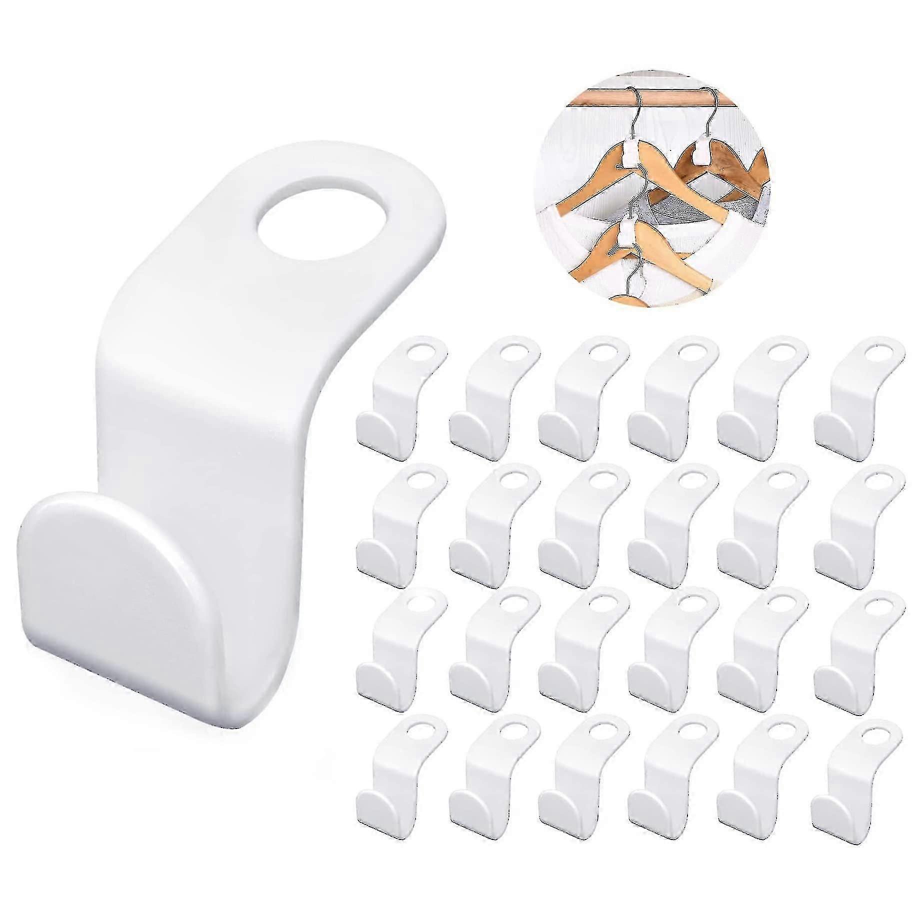 50pcs Space-Saving Stackable Clothes Hanger Hooks - Multi-Layer Wardrobe Organiser