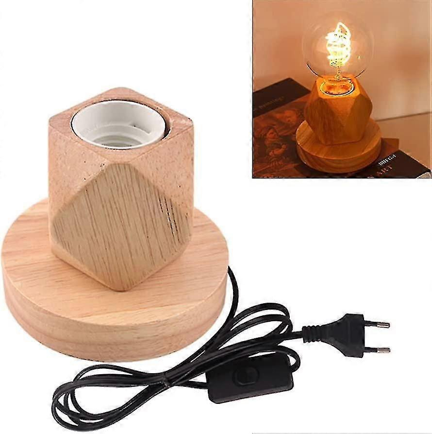 Modern Wooden Table Lamp E27 Desk and Bedside Lamp for Home Decor (Energy Class A+++)