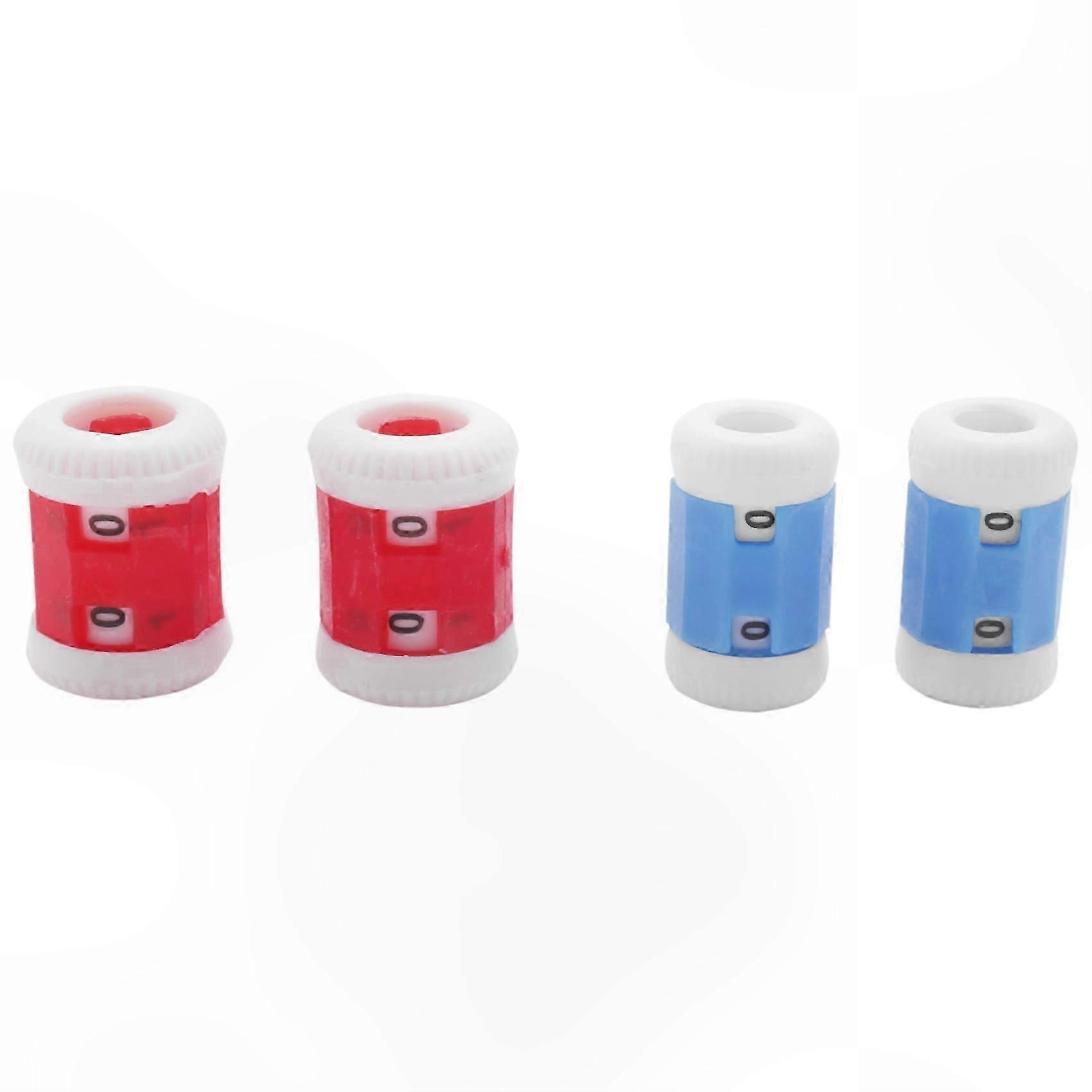 Red & Blue Plastic Knitting Needles with Row Counters (Large 2.2 x 1.5cm, Small 2.2 x 1.2cm)