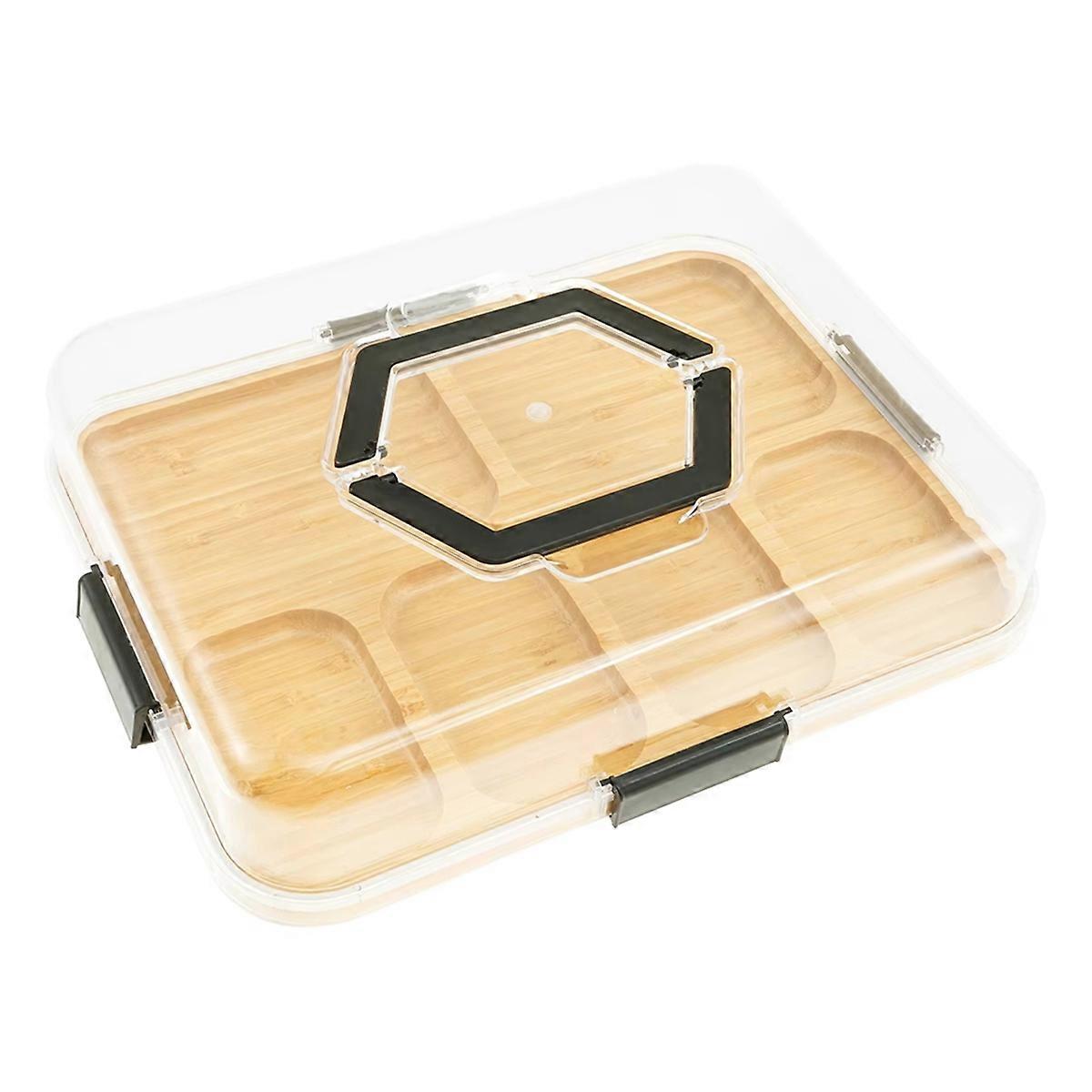 Charcuterie Board with Clear Lid, Travel Portable Cheese Board