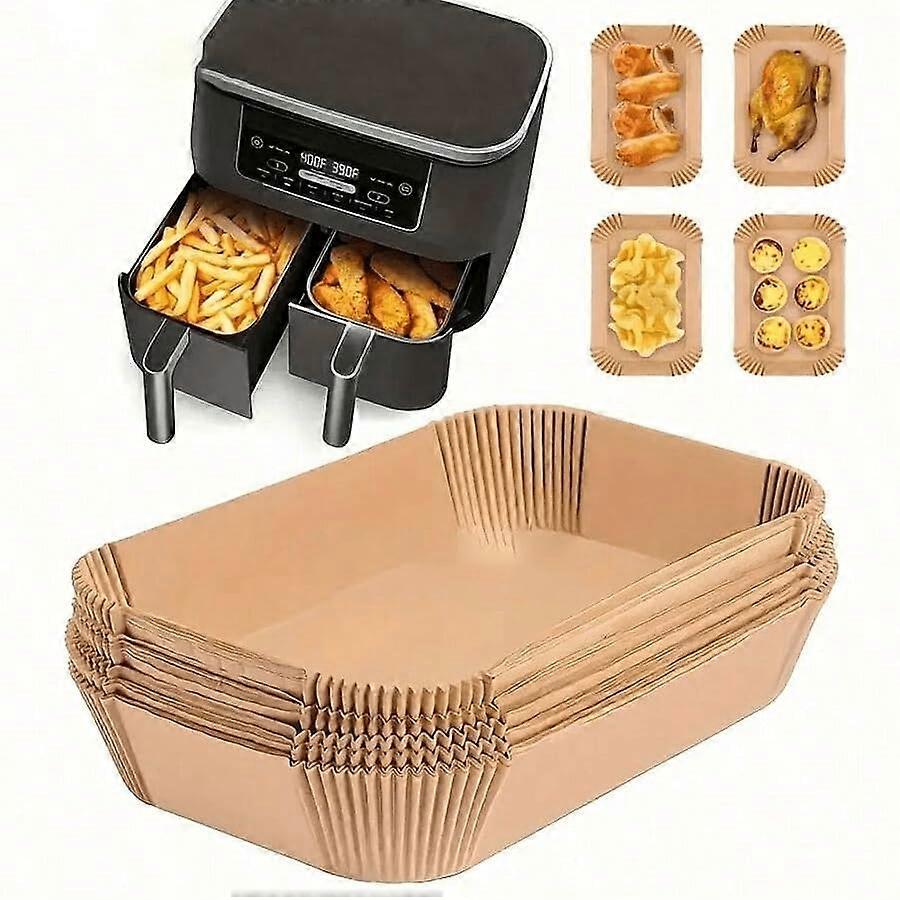 100 Pcs Disposable Air Fryer Liners, Rectangle Parchment Paper Compatible with Ninja AF300UK AF400UK SL400UK AF500UK