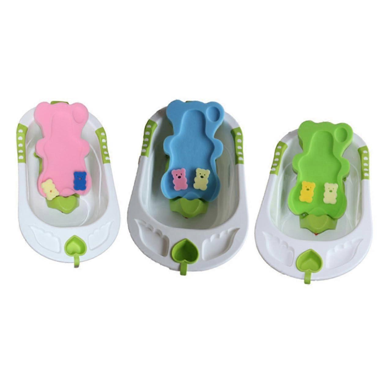 Comfortable NonSlip Bath Sponge Mat Soft Cushion for Newborns QuickDrying Design for Sinks and Bathtubs Green