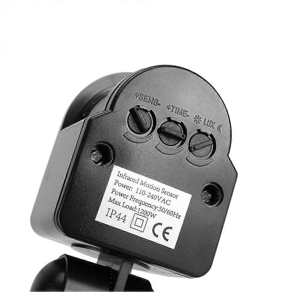 Waterproof PIR Motion Sensor Switch 1200W Black for Outdoor Light