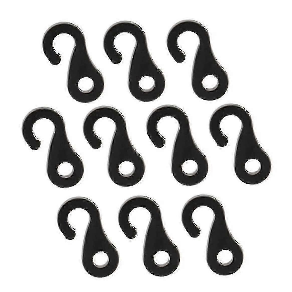 S-Shape Camping Tent Hooks with Elastic Cord Buckle, Plastic Canopy Hooks for Tent Accessories, 10pcs - CHUNCC