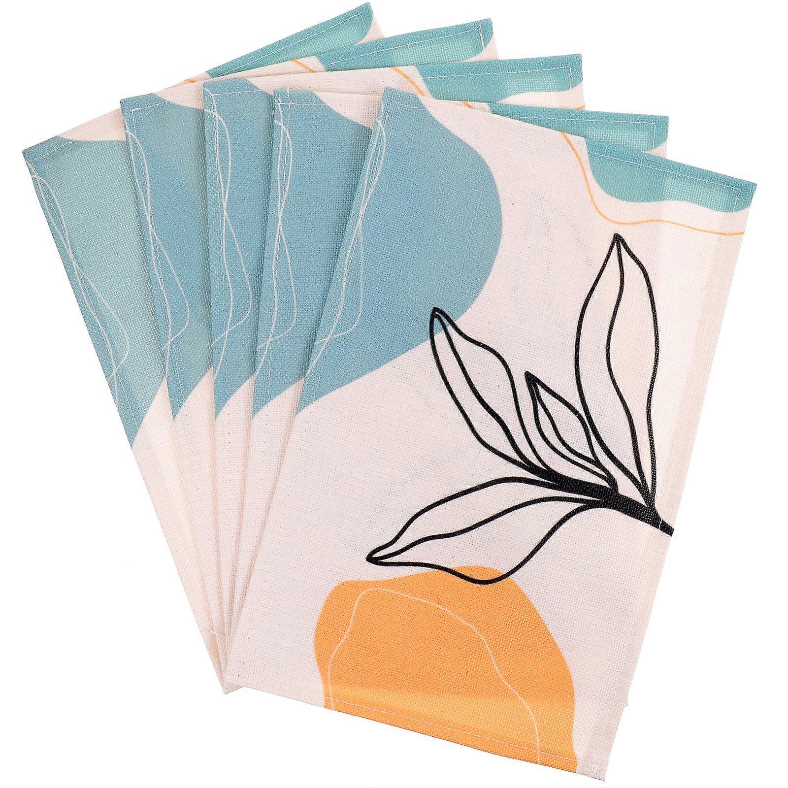 Heat Insulation Table Mat Nordic Style Dining Table Decor Cotton Linen Multi Color Non Slip 5Pcs