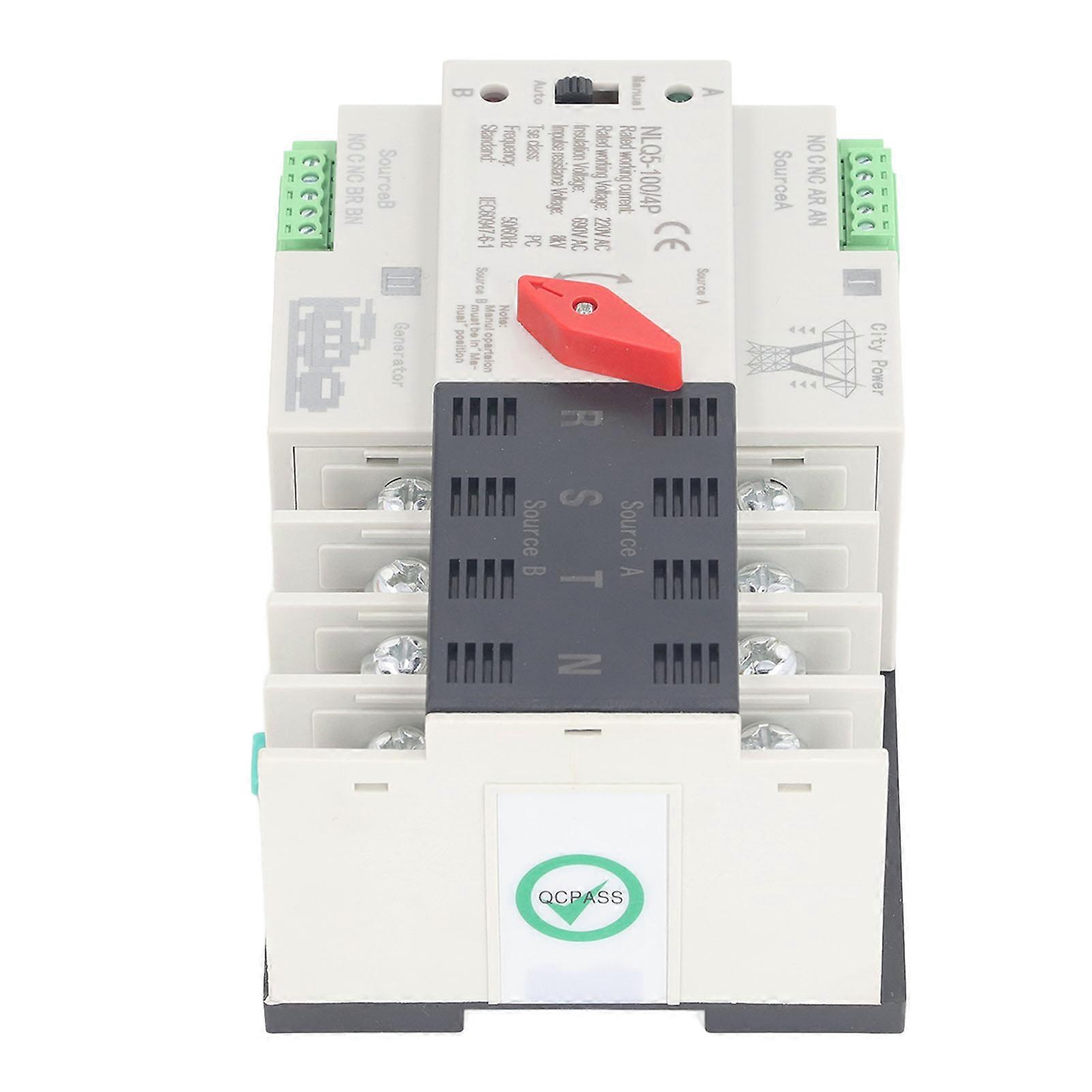 AC220V NLQ5 100 4P Dual Power Automatic Transfer Switch 100A
