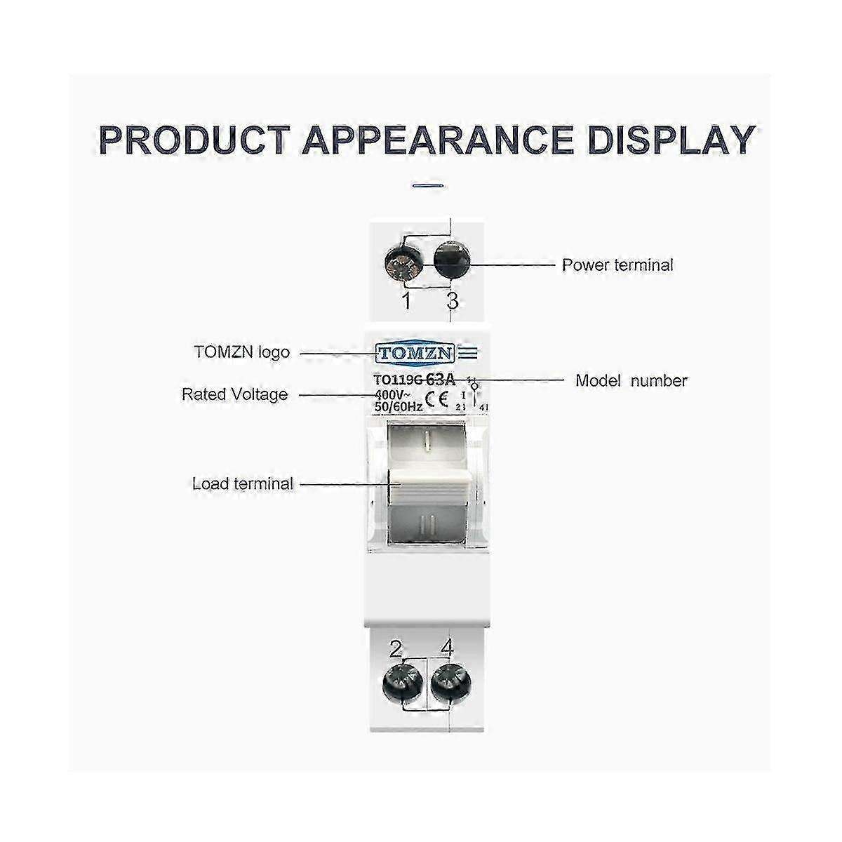 TO119G 1P 63A Manual Transfer Isolating Switch Interlock Circuit Breaker