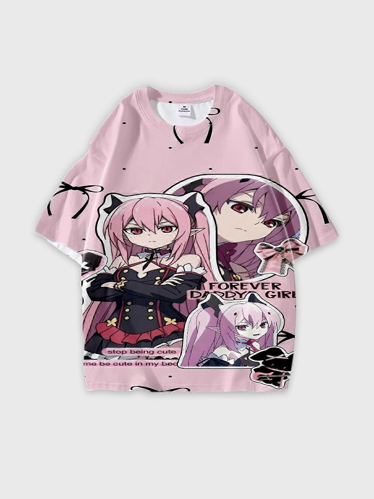 T-Shirt Short Sleeve Round Neck, Summer Casual Loose Graphic Tee, Unisex Seraph of the end Krul Tepes U20