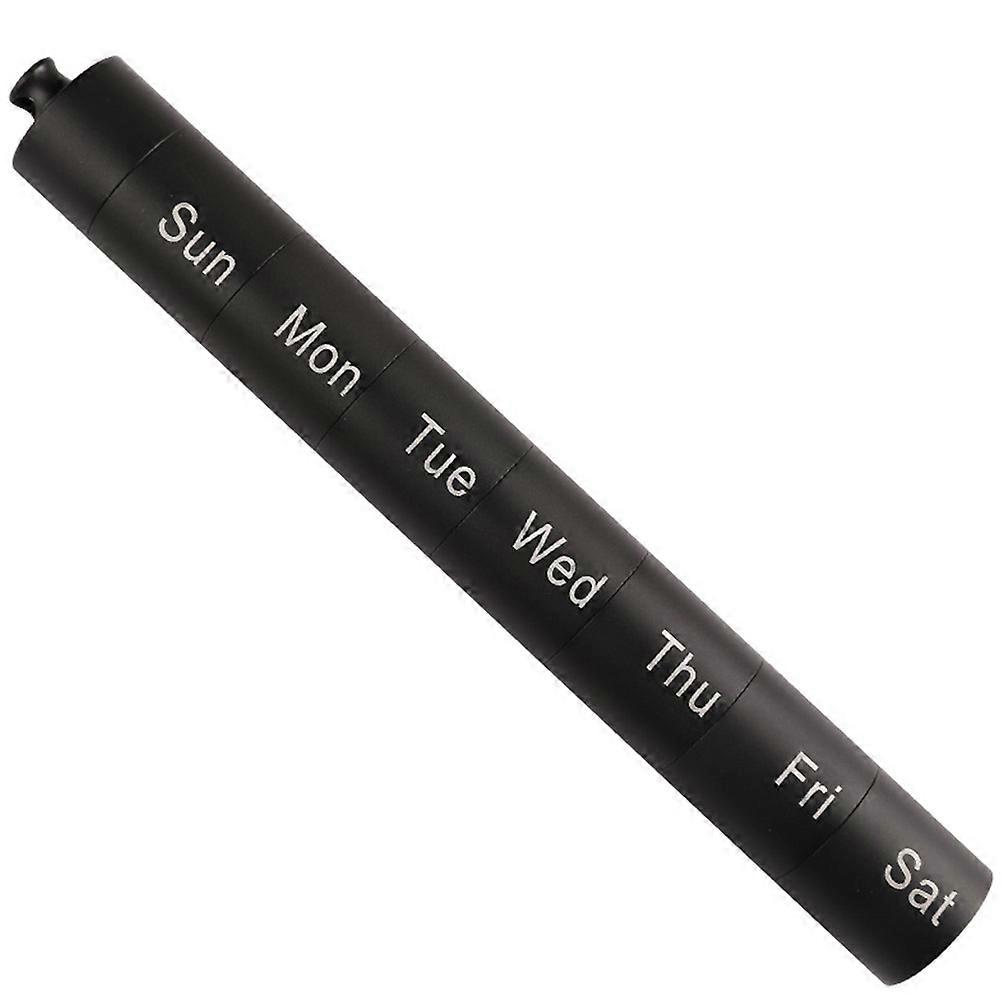 Aluminum Alloy Medicine Holder for Storage Use Black Color 7 Compartments Portable 3.5 inches