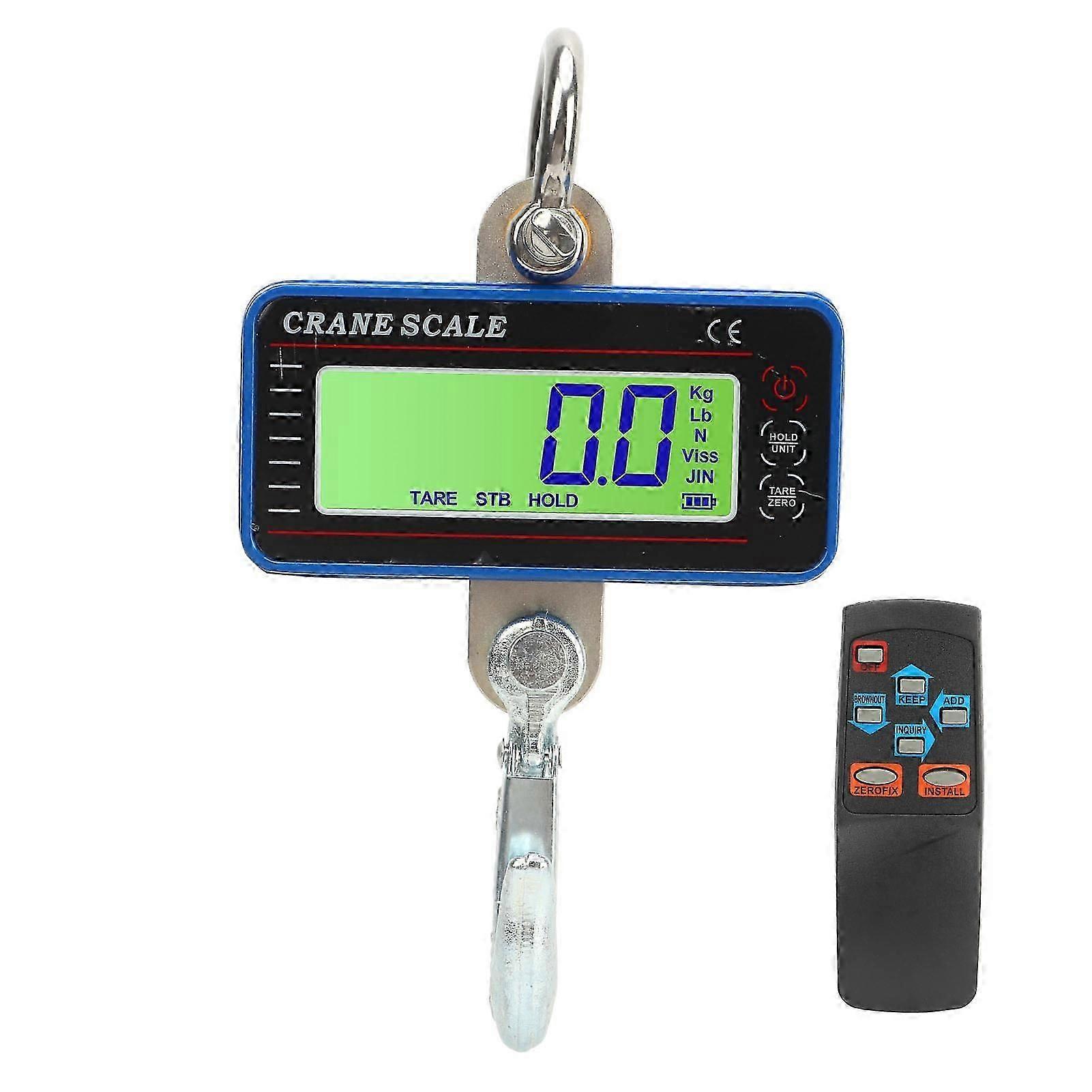 Electronic Crane Scale High Accuracy Sensor Led Screen Wireless Hanging Hook Scale 1500kg Blue