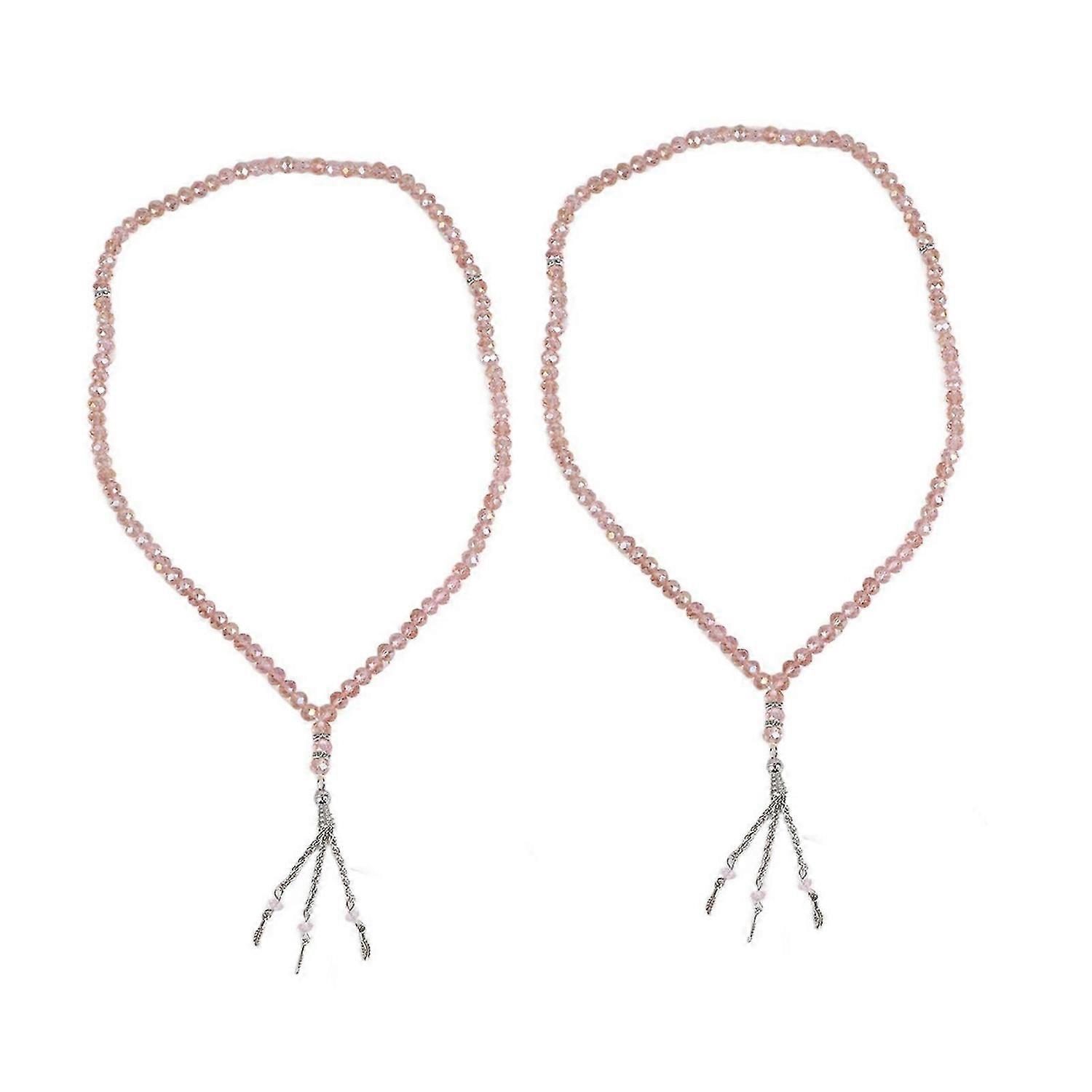 2025 Latest Model 2Pcs Muslim Prayer Beads 99 Beads Mihrab Separators Count