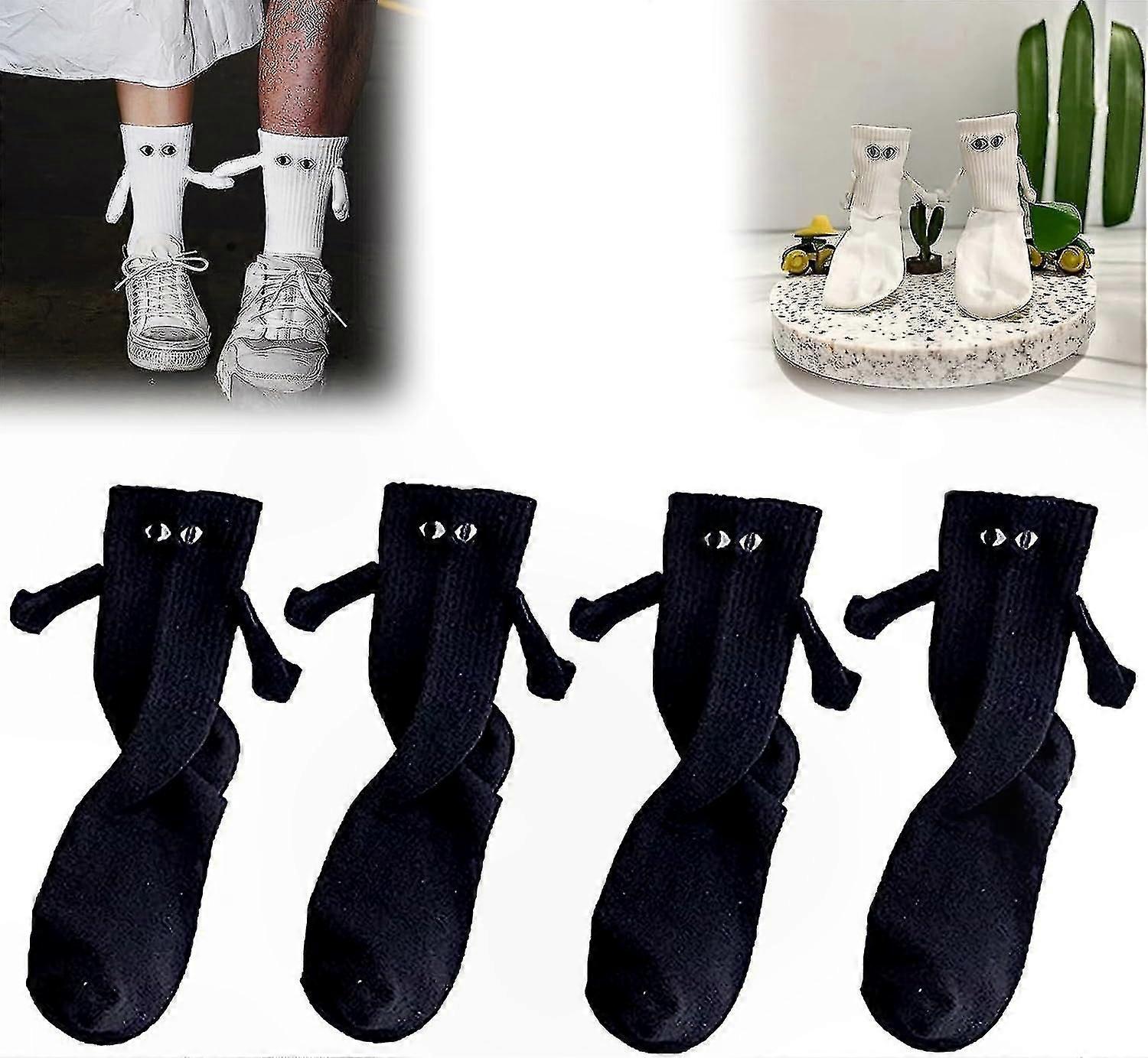 Magnetic Couple Socks for Hand-in-Hand Connection, Novelty Hand-Holding Design for Couples and Friends