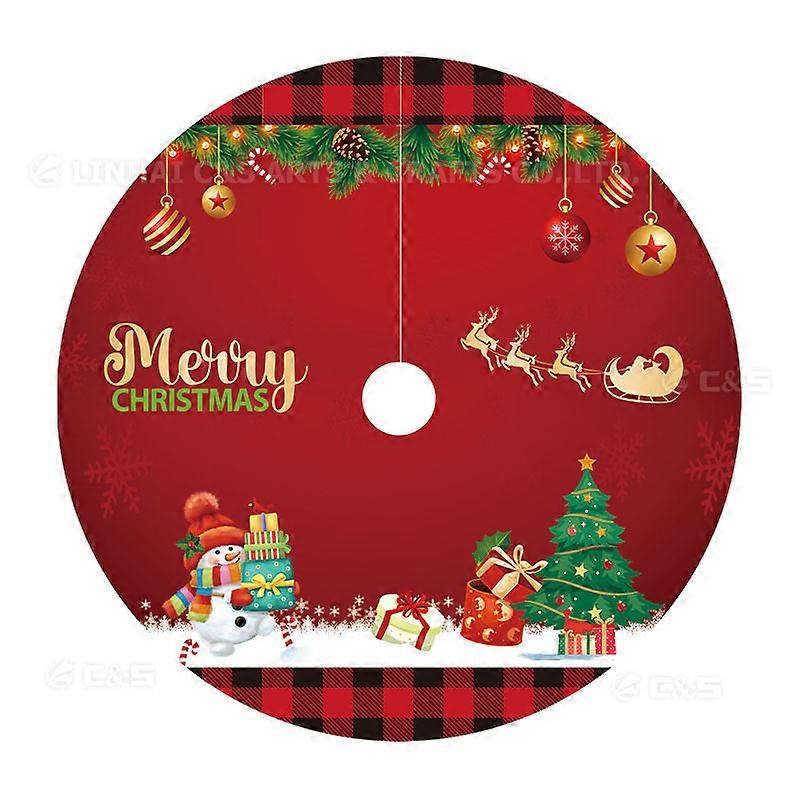 Snowflake Christmas Tree Skirt With Lights Holiday Decoration Polyester 75cm 92cm 122cm