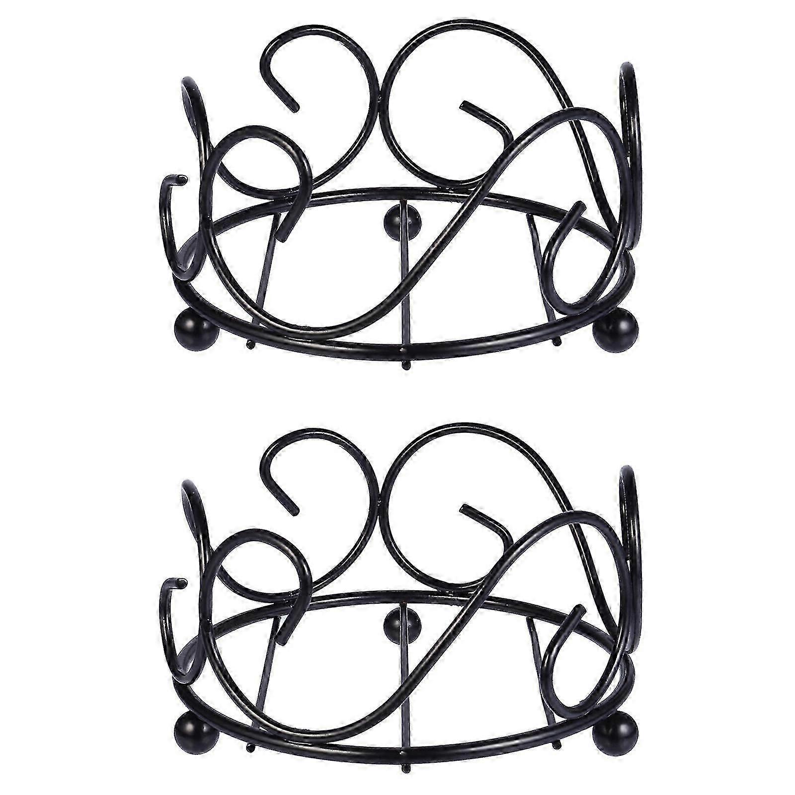 2pcs Wrought Iron Coaster Holder Premium Coaster Holder Creative Coaster Holder