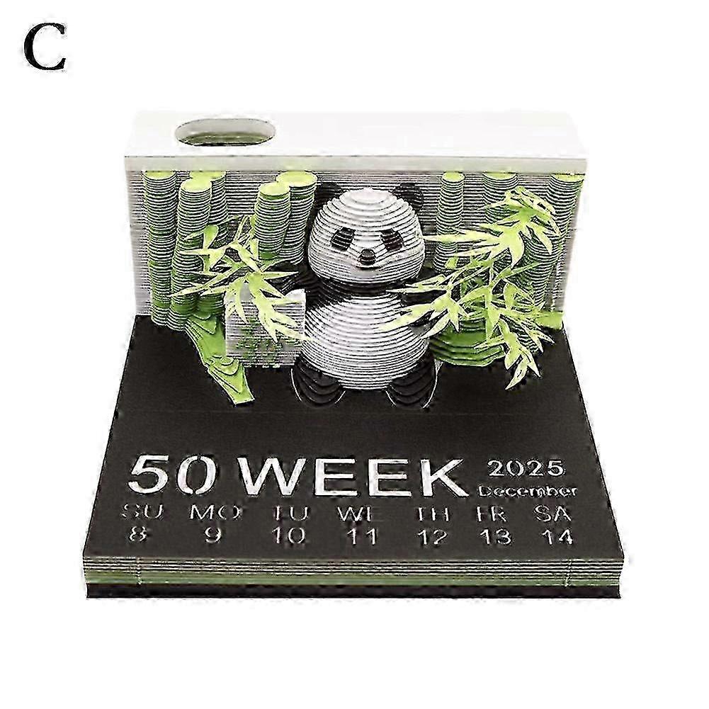 3D Panda Notepad  Weekly Calendar Sticky Notes Creative Desktop Note Gift