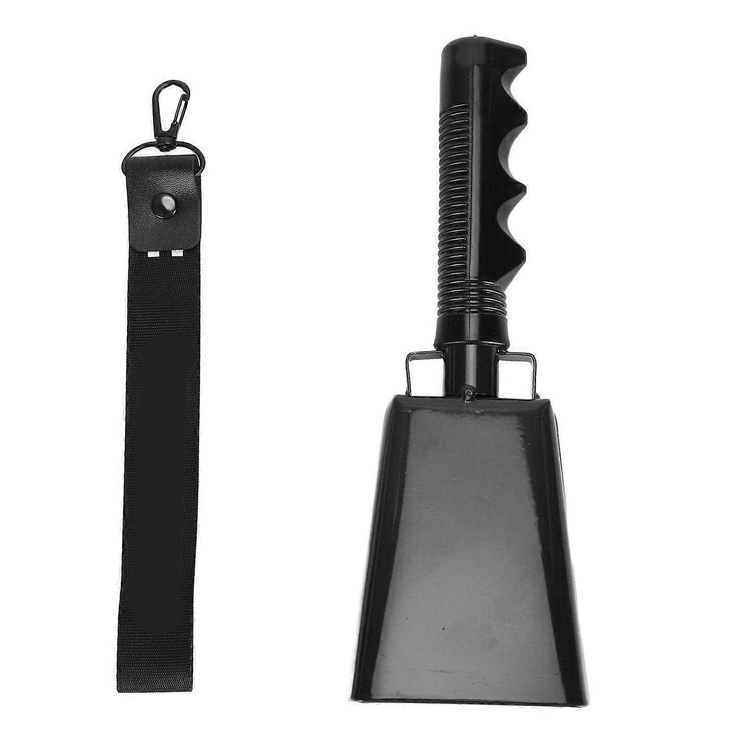 Feature:
1. MATERIAL AND SIZE: Cow bell is made of strong metal with a handle made of PVC plastic to