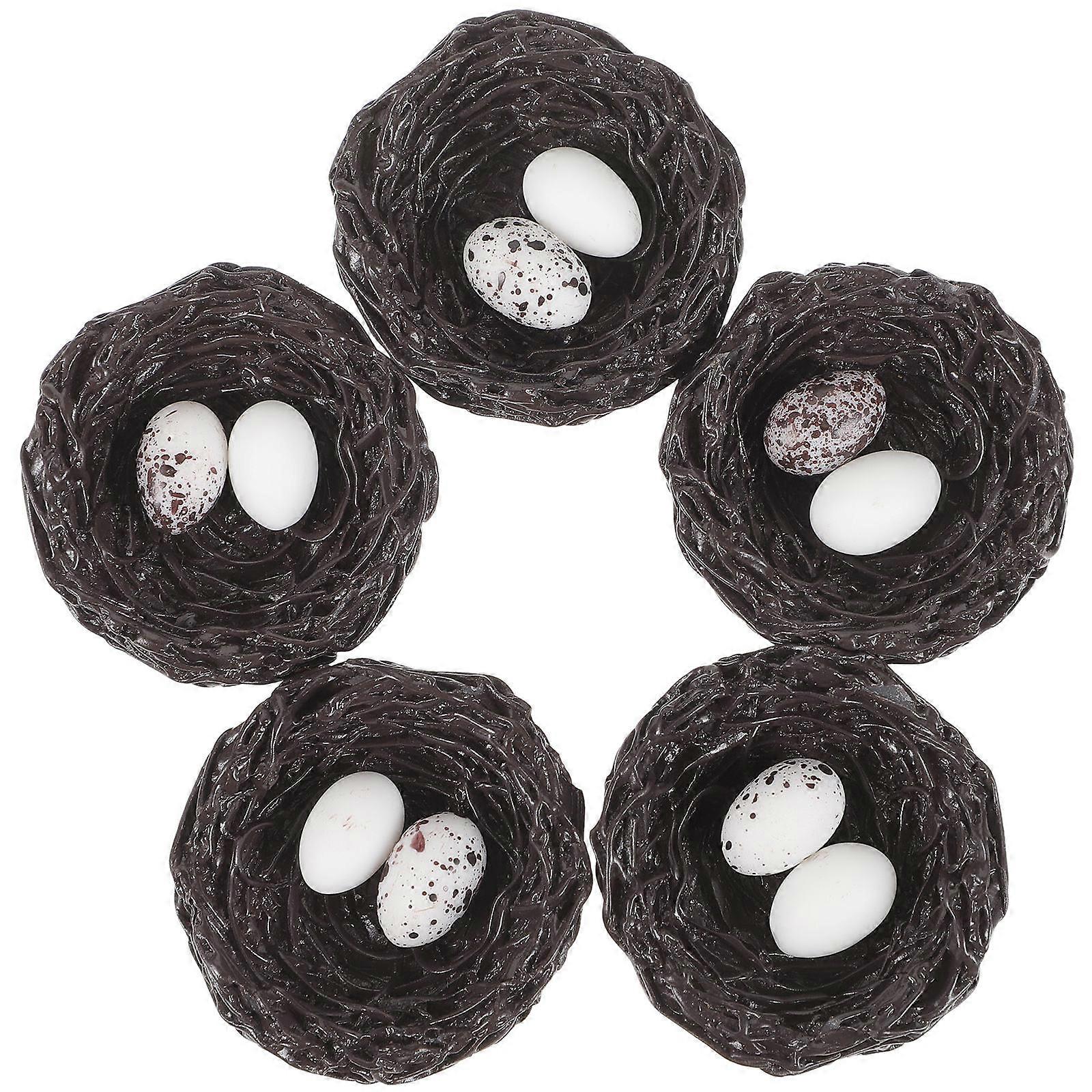 Resin Bird Nest Simulation Bird Nest for Decoration Use 10Pcs Landscaping Model