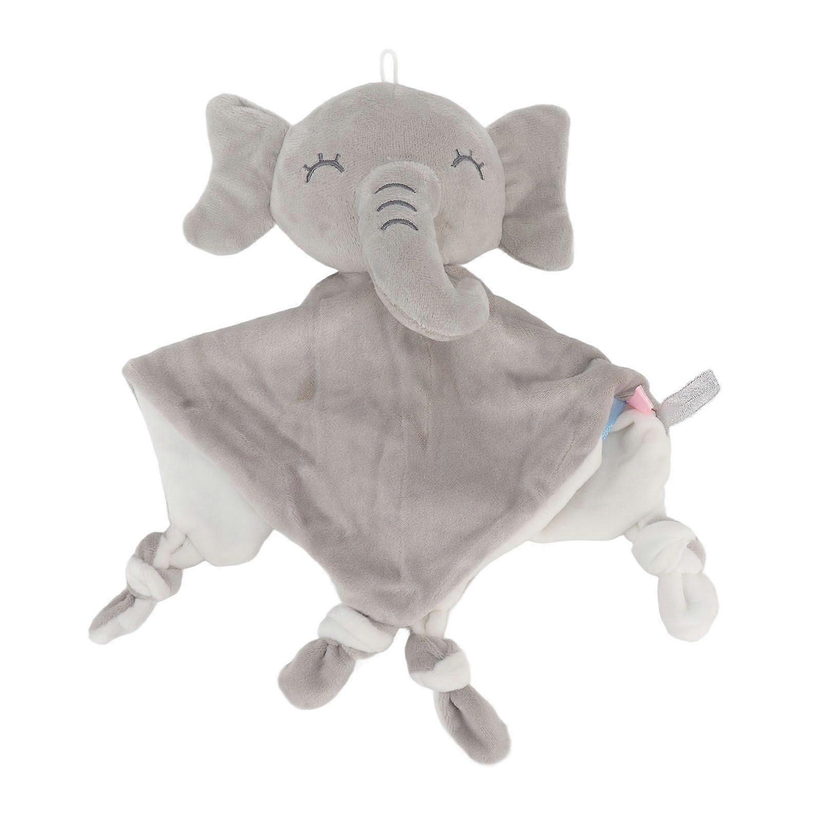 Baby Pacifying Towel Plush Cartoon Doll Infant Burp Cloth Handkerchief for Over 3 Months Elephant