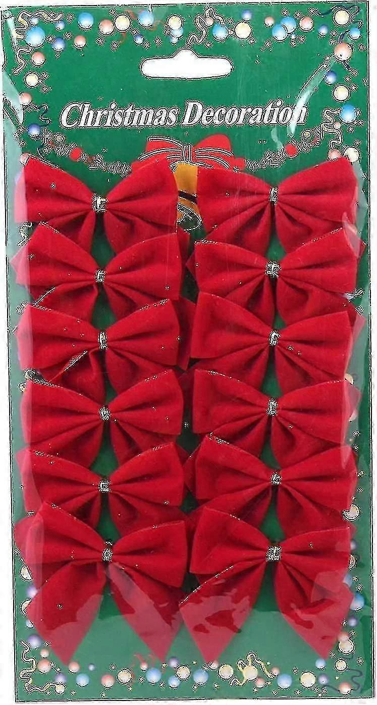 24pcs Christmas Decorations Christmas Bows Christmas Tree Bow Decoration Balls Christmas Party Garden Knots Ornament - Miao