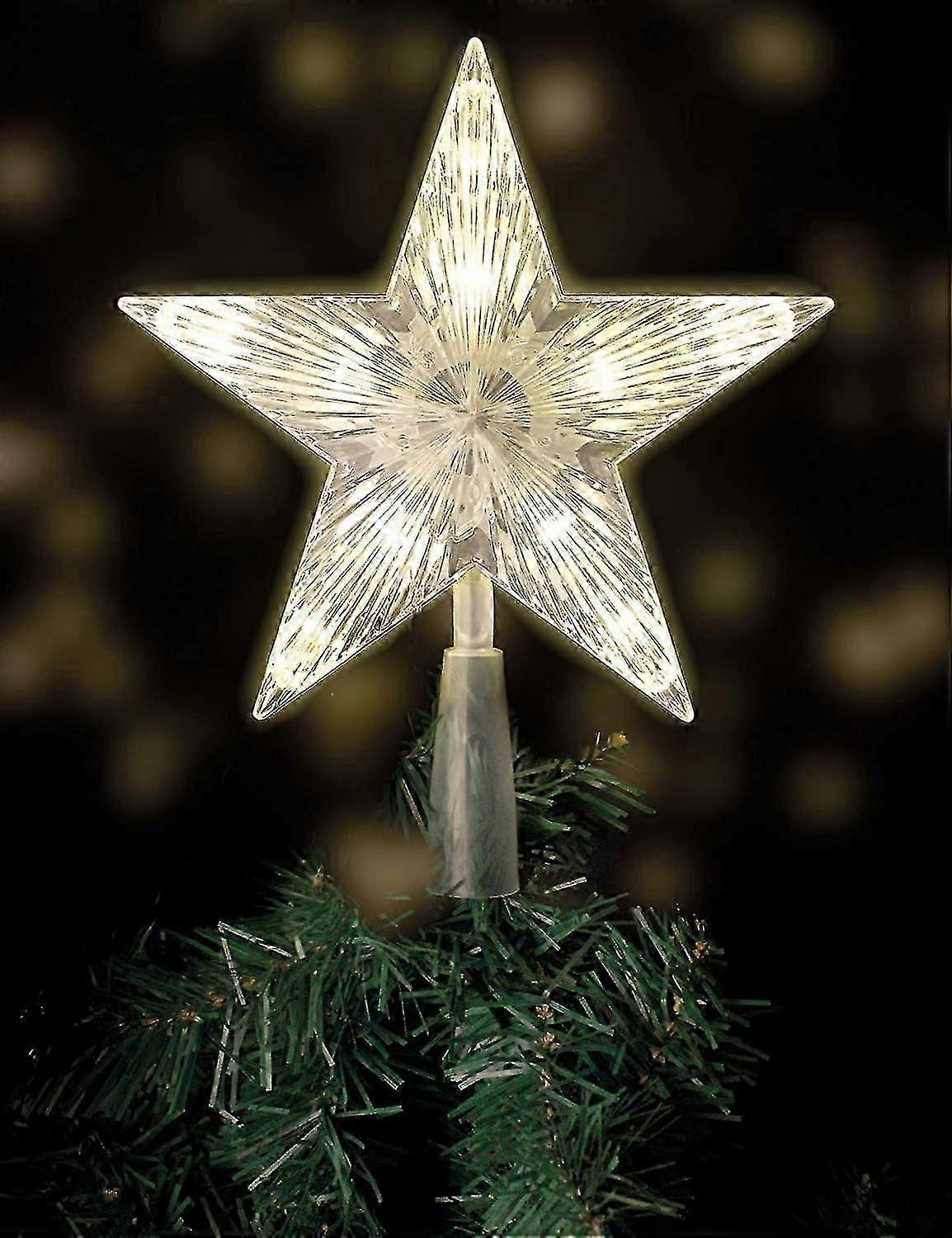 Christmas Tree Top With 10 Leds With Power Plug - 18 X 22 Cm