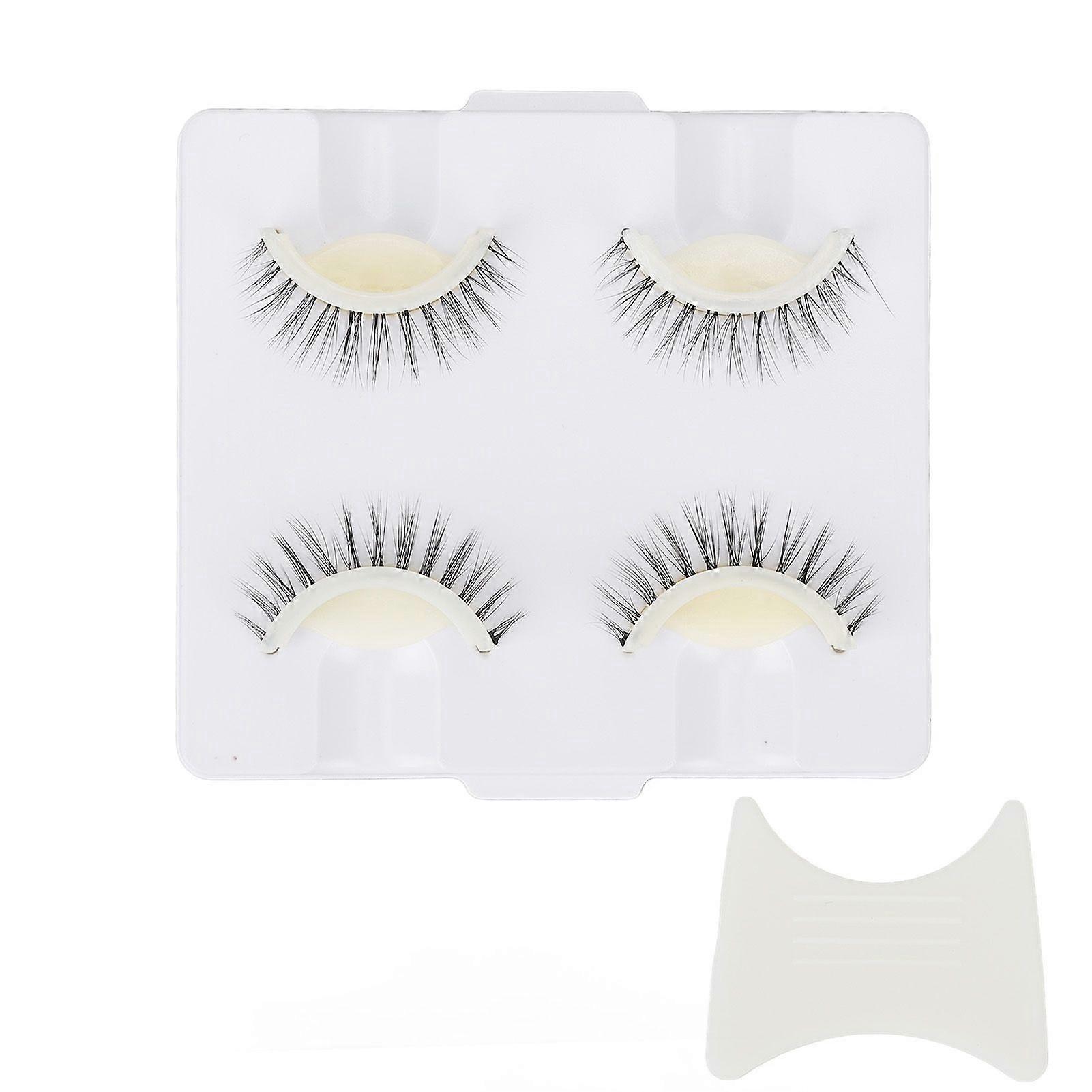 2 Pairs False Eyelashes Natural Dense Reusable Self Adhesive Faux Eyelashes 3D False Eyelashes for Home Beauty Salons LD2204