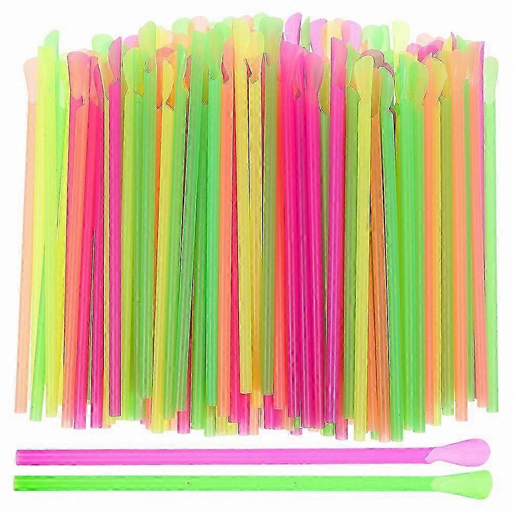 Eco-Friendly Spoon Straws 400 Pack for Slushies and Drinks Biodegradable Scoop Sip Solution