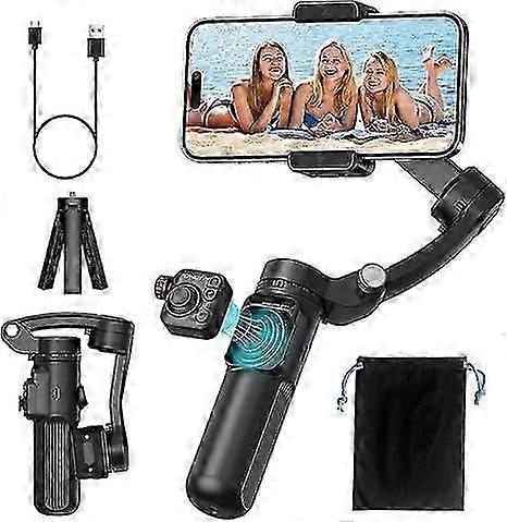 Gimbal Stabilizer για iPhone Phone Stabilizer με αποσπώμενο τηλεχειριστήριο, 3-Axis Phone Gimbal για Android &; iPhone 16 15 Pro Max, φορητό Foldabl