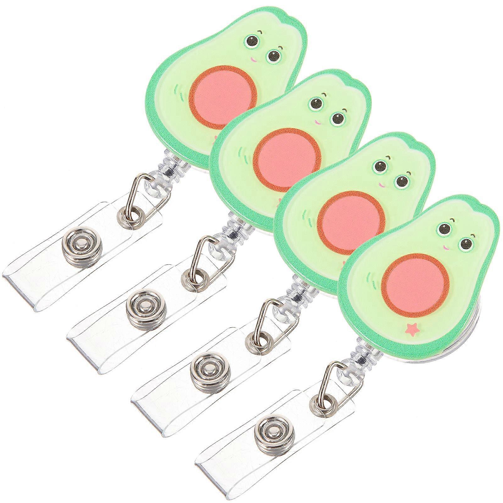 Avocado Badge Clips for Retractable Use Multi-Function 4Pcs