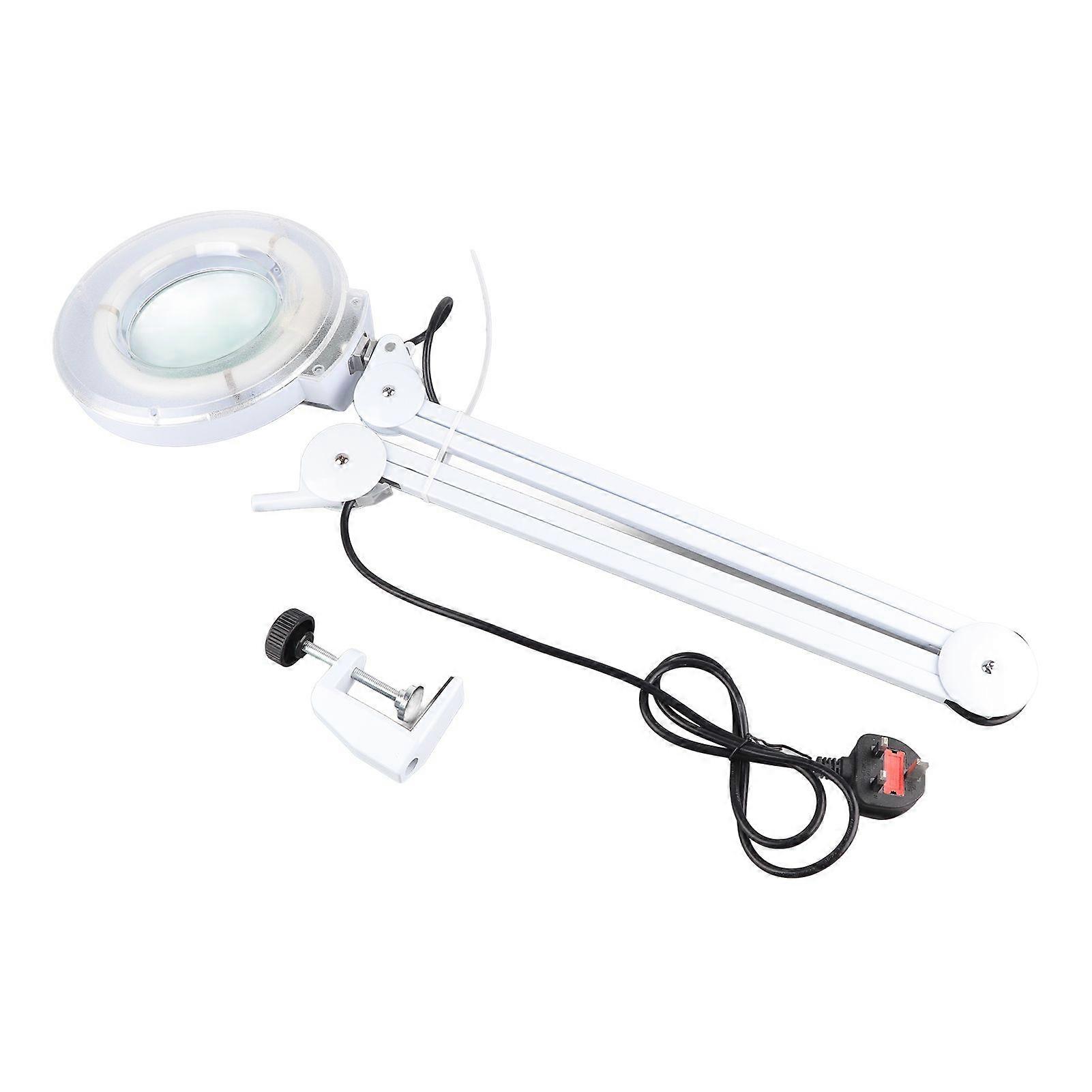 Magnifying Lamp 5'' SMD 5 Diopter Magnifier Desk Light White 5X Glass Salon