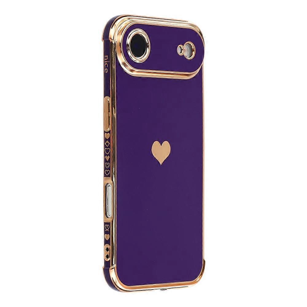 Compatible For iPhone Air Case TPU Phone Back Cover Electroplating Heart Pattern