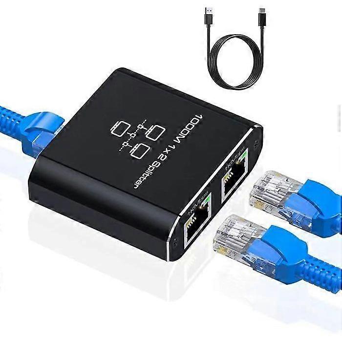 2 Port Ethernet Switch, RJ45 Splitter Switch 1000 Mbps, Dual RJ45 Network Switch for Computer, Hub, Switch, Router, etc.