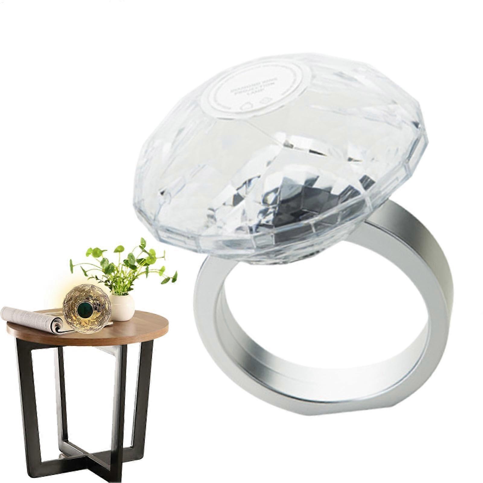 Crystal Night Light USB Charging Projector Ring Shape Projector Three Color Night Light Bedside Lighting For Kids