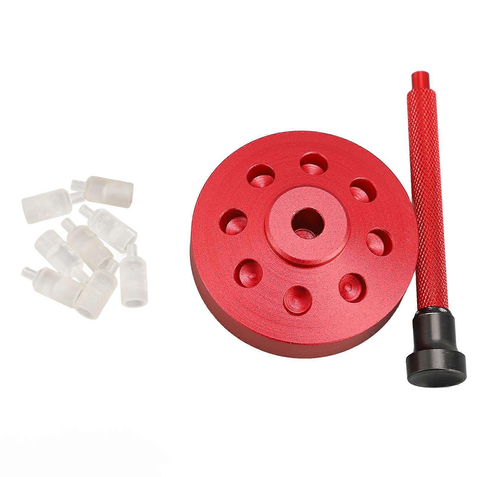 Watch Hands Fitting Setting Presser Pusher Setter with 8 Tips Metal Watch Needle Holder Watch Repair Tool for Watchmakers Red