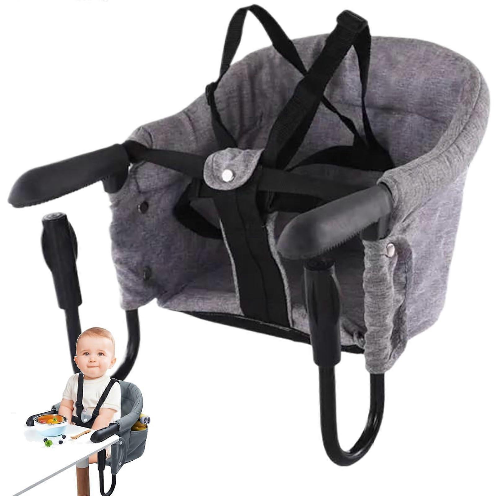 Hook on Chair for Baby Foldable ClipOn Chair Booster Seat To Table With Safety Belt Adjustable