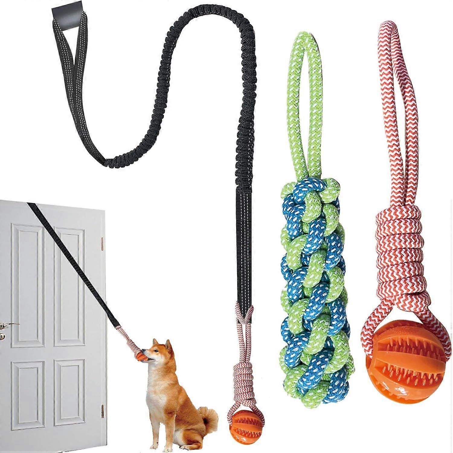 Interactive Dog Toys Tug of War Dog Toy for Small/Medium/Large Dogs,Teething Rope for Teeth Cleaning,Puzzle Ball for Chewing,Dog Bungee Tug Toy Kit