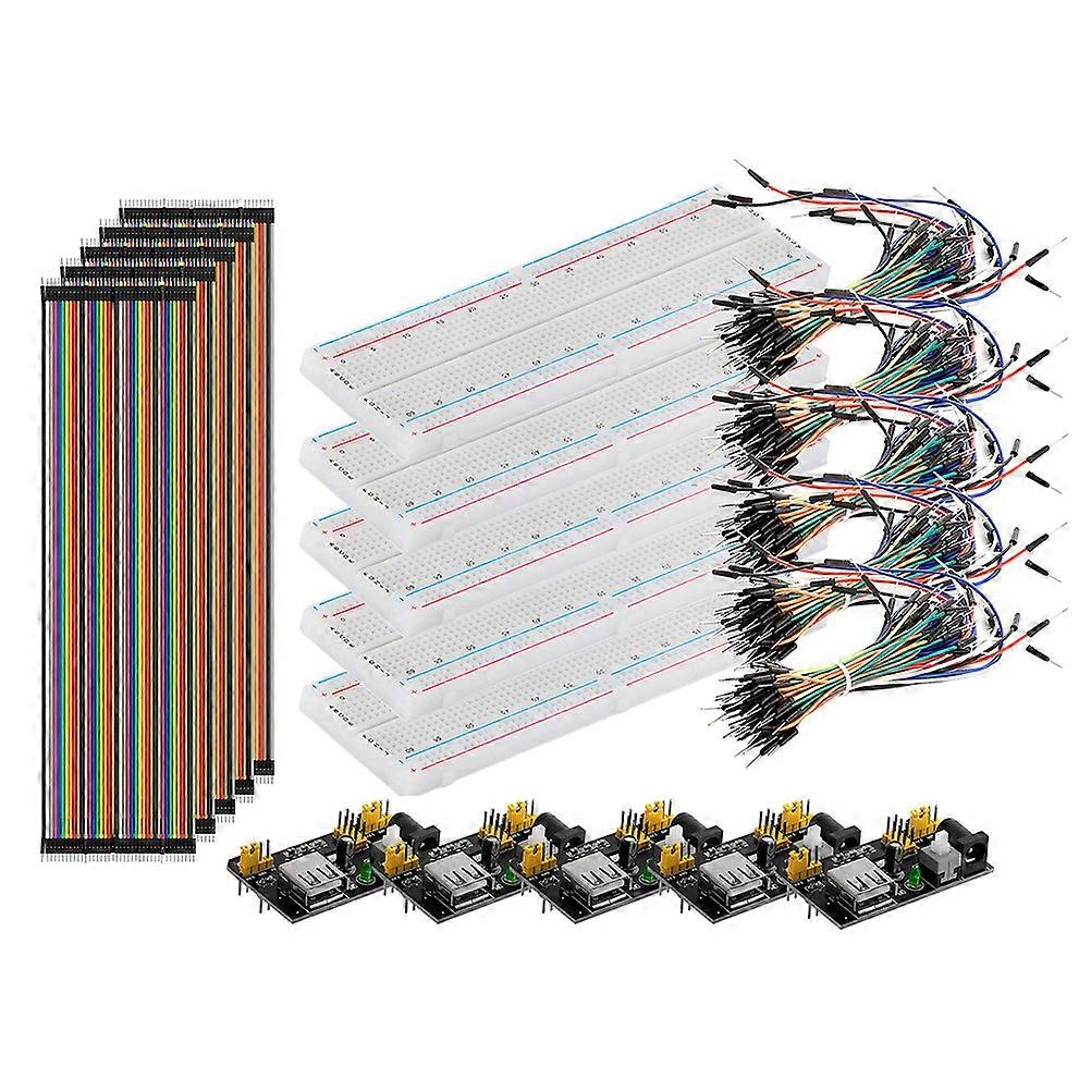 Breadboard Learning Kit with Power Supply Module and Color Jumper Wire