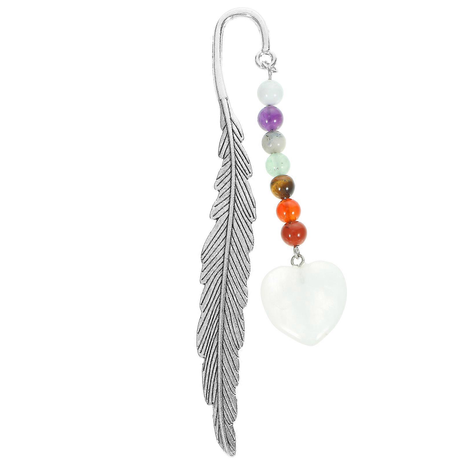 Decorative Crystal Bookmark for Reading 5Pcs Plume Shape Pendant Set