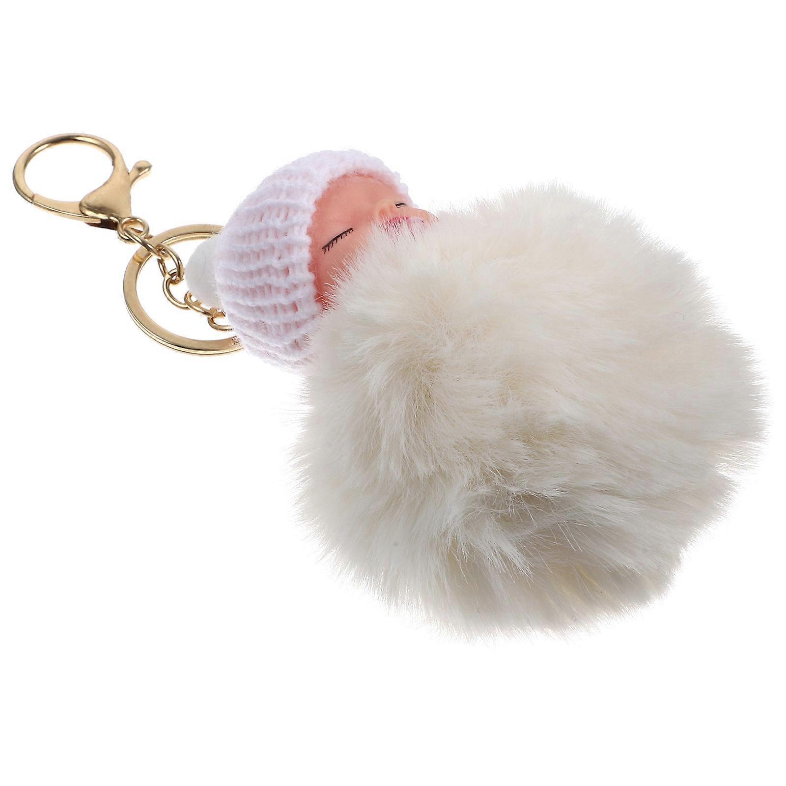 Fluffy Pom Pom Keychain 5Pcs Adorable Sleeping Doll Keychain For Keys Tote And Backpacks Perfect For Spring Summer Gifts