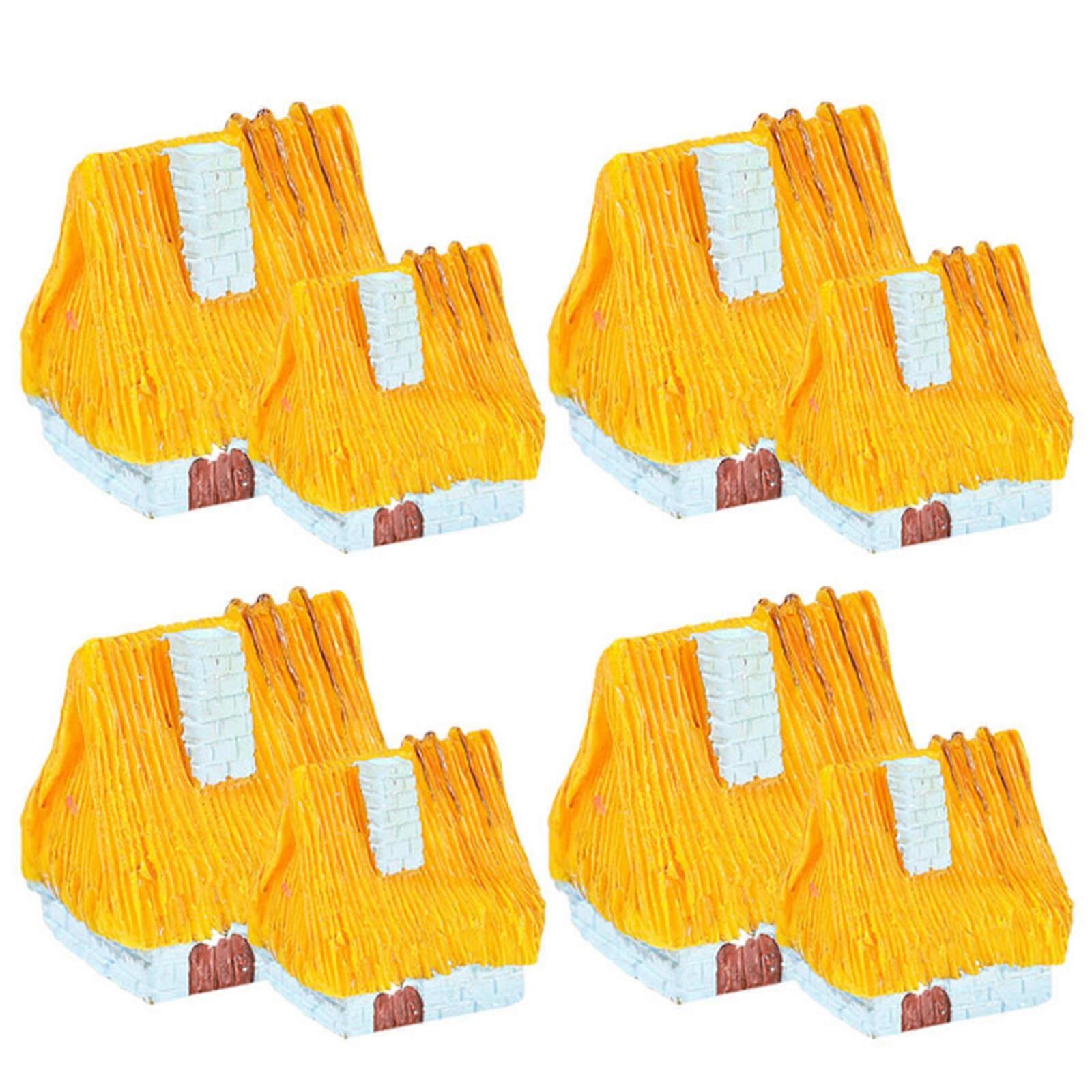 Miniature House Tiny Resin Ornament for Decor 40Pcs Micro Landscape