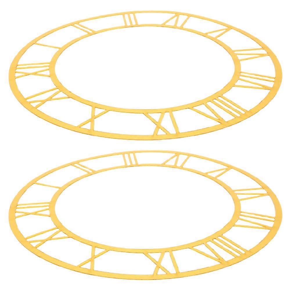 Golden Acrylic Clock Face for DIY 4Pcs Roman Numerals Wall Clock Sticker
