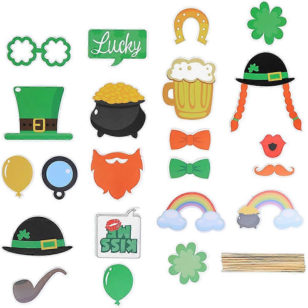 Photo Booth Props for St Patricks Day Party Decoration 4Sets Multi Color
