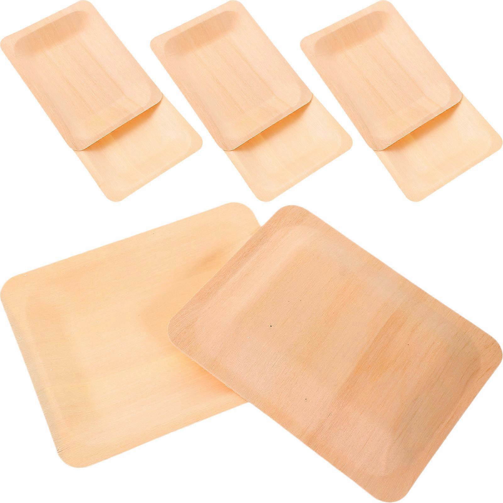 Rectangular Fruit Tray 16Pcs Wooden Design Serving Plate Suitable For Family Parties Christmas Gatherings