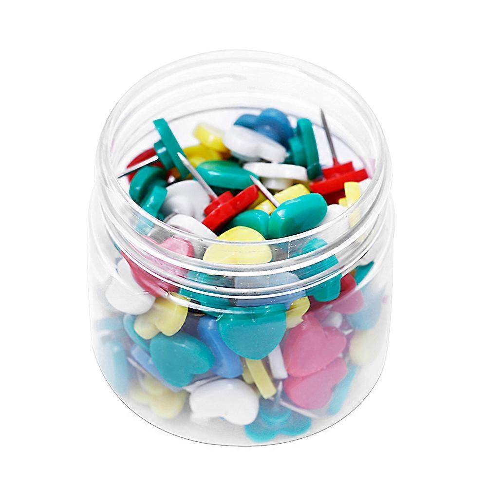 Colorful Push Pin Heart Shape for Drawing Board Use 200Pcs