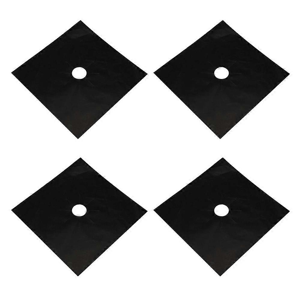Black Gas Range Protector Stove Burner Covers Durable 8Pcs Reusable Mat
