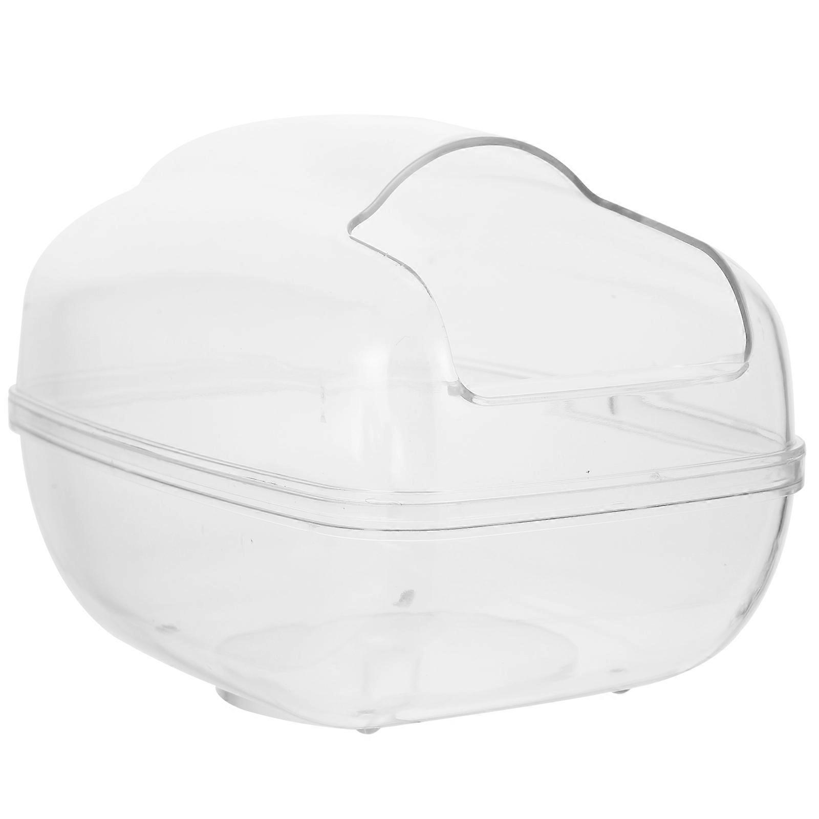 Transparent Hamster Sand Bath Basin for Household Use 4Pcs Blue Plastic